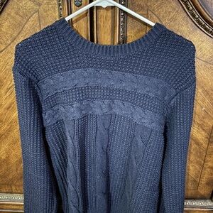 American Stitch Dark Blue Cable Knit Sweater